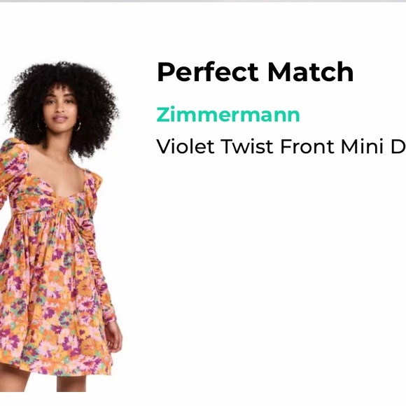 Zimmerman Violet Twist Front Mini Dress Size 0 - Picture 2 of 4